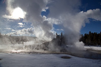 Another view of Castle Geyser belching steam.